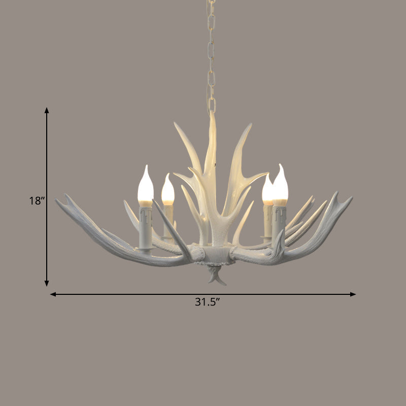 Éliane White Farmhouse Candle Chandelier Pendant Light