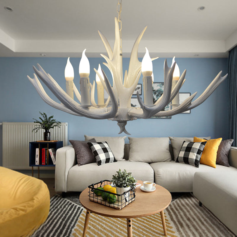 Éliane White Farmhouse Candle Chandelier Pendant Light
