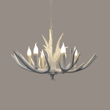 Éliane White Farmhouse Candle Chandelier Pendant Light