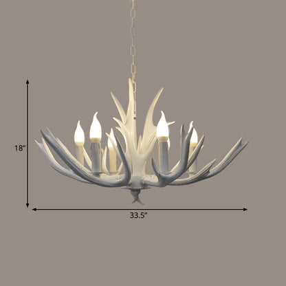 Éliane White Farmhouse Candle Chandelier Pendant Light
