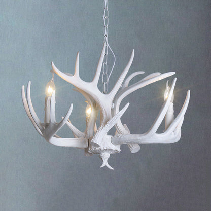 Ariane White Faux Antler Candle Chandelier Pendant