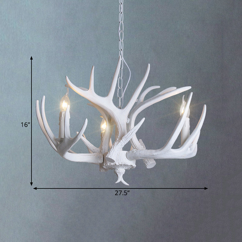 Ariane White Faux Antler Candle Chandelier Pendant