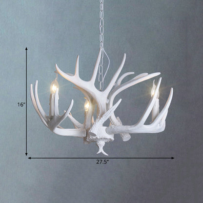 Ariane White Faux Antler Candle Chandelier Pendant