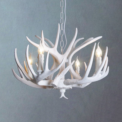 Ariane White Faux Antler Candle Chandelier Pendant