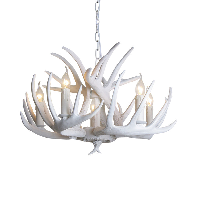 Ariane White Faux Antler Candle Chandelier Pendant