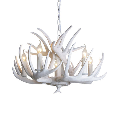 Ariane White Faux Antler Candle Chandelier Pendant