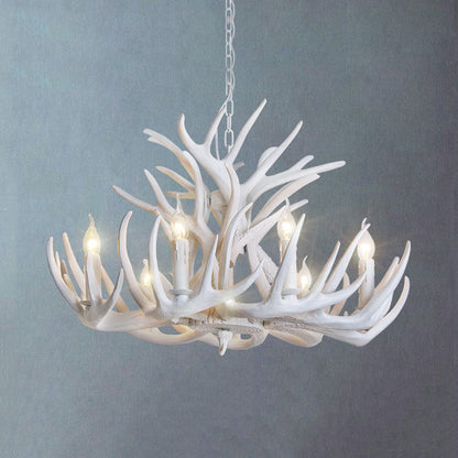 Mathilde White Antler Chandelier Rustic Resin Ceiling Light