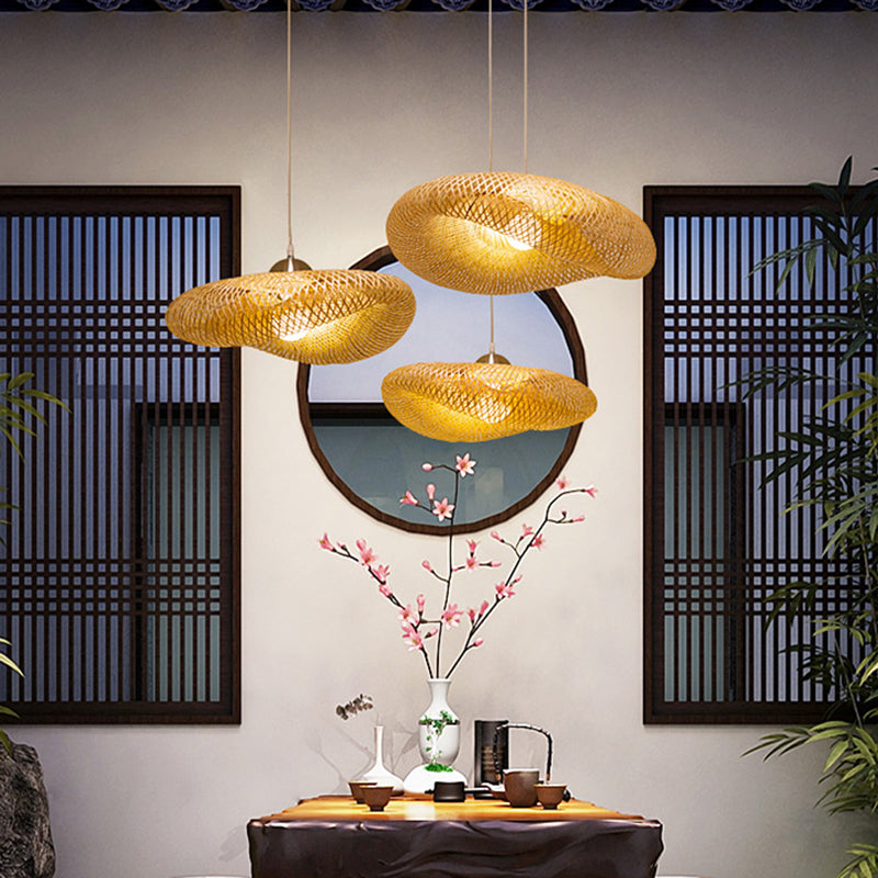 Amélie Contemporary Bamboo Twist Pendant Light