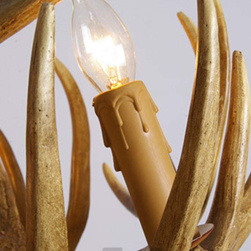Élodine Brown Faux Antler Rustic Chandelier Pendant Light
