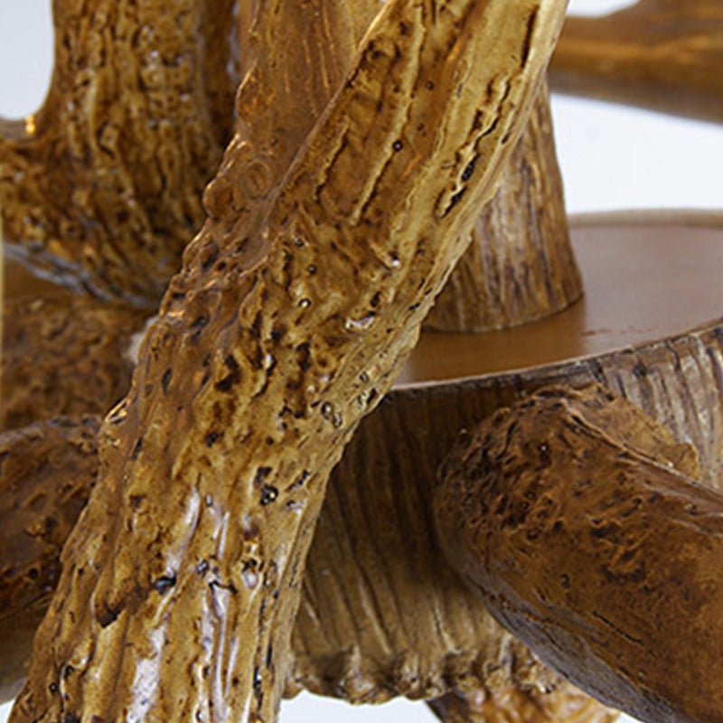 Solène Rustic Brown Faux Antler Chandelier Pendant Light
