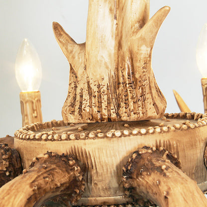 Clémence Brown Farmhouse Two Tier Resin Chandelier