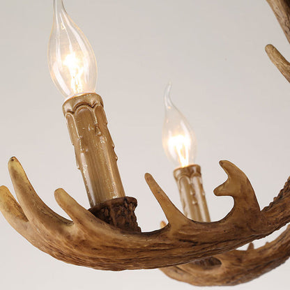 Véronique Brown Faux Antler Rustic Chandelier Pendant Light
