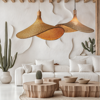 Amélie Woven Bamboo Pendant Light