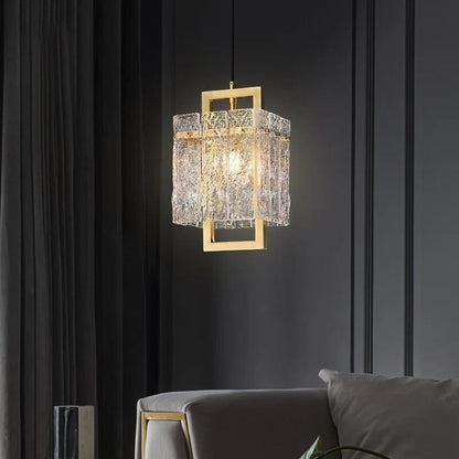 Aurélie Golden Glass Wall Lamp with Crystal Accents
