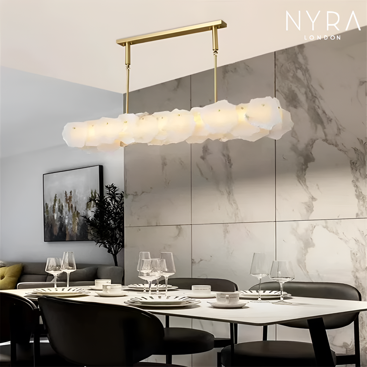 Sophie Alabaster Winged Ceiling Chandelier