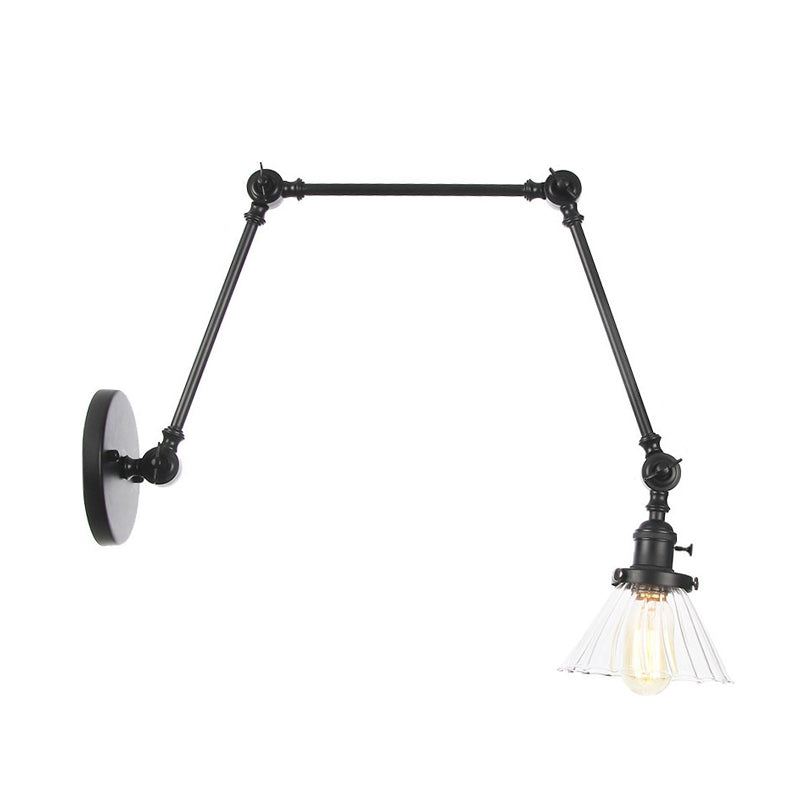 Nova Industrial Cone Glass Wall Sconce