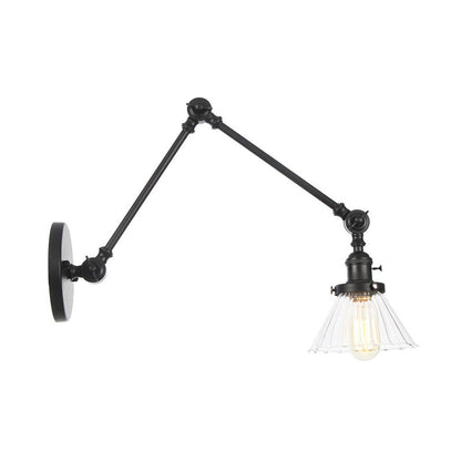 Nova Industrial Cone Glass Wall Sconce
