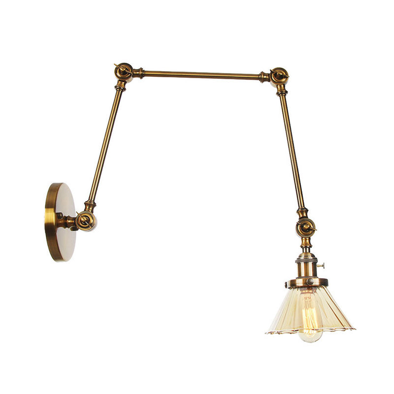 Nova Industrial Cone Glass Wall Sconce