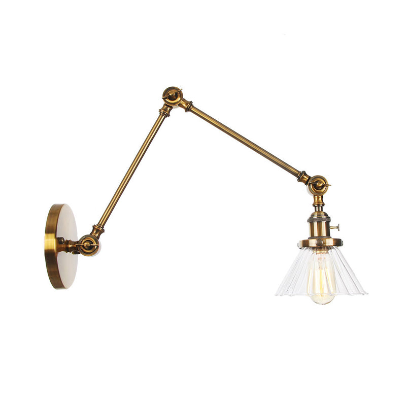 Nova Industrial Cone Glass Wall Sconce