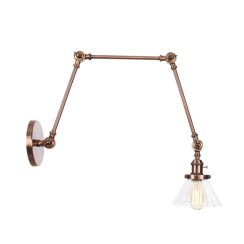 Nova Industrial Cone Glass Wall Sconce
