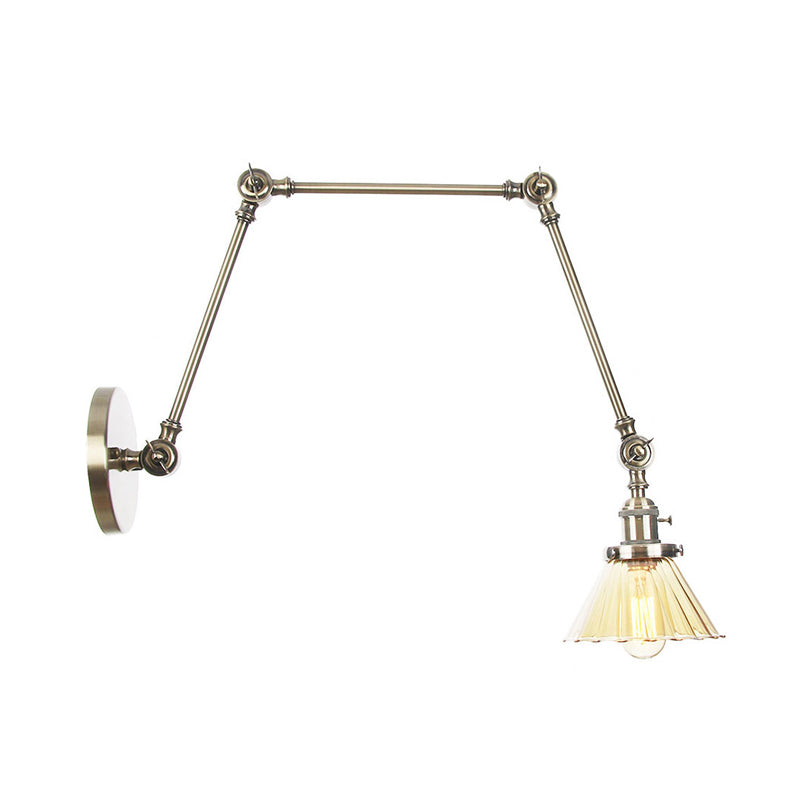 Nova Industrial Cone Glass Wall Sconce