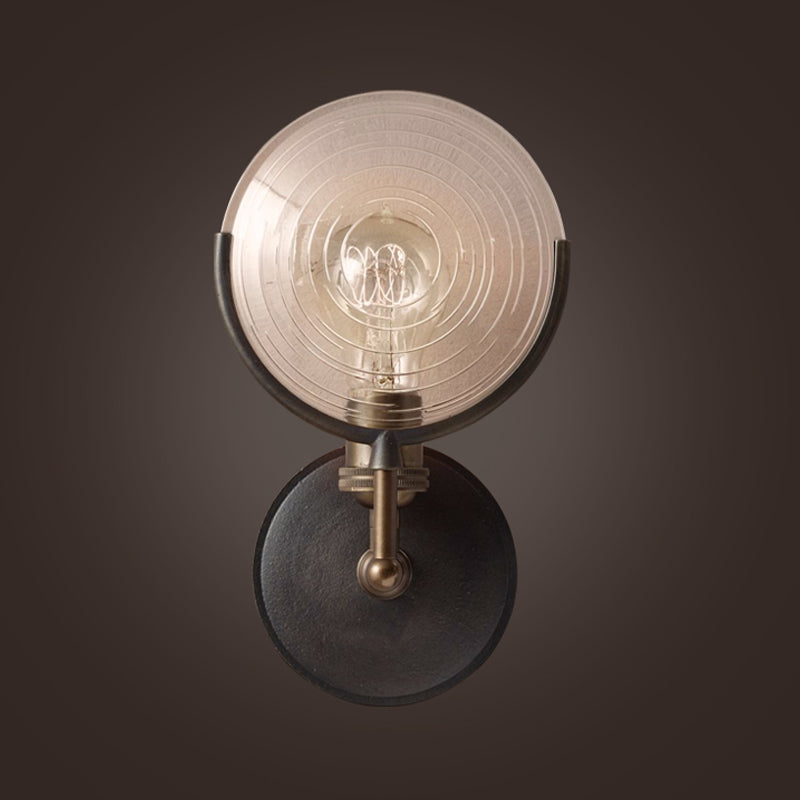 Gabrielle Armed Sconce Light Metal and Glass Traditional Wall Lamp