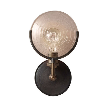 Gabrielle Armed Sconce Light Metal and Glass Traditional Wall Lamp