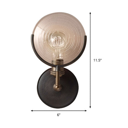 Gabrielle Armed Sconce Light Metal and Glass Traditional Wall Lamp