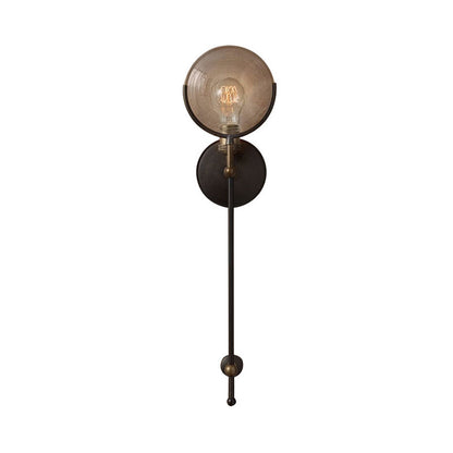 Gabrielle Armed Sconce Light Metal and Glass Traditional Wall Lamp
