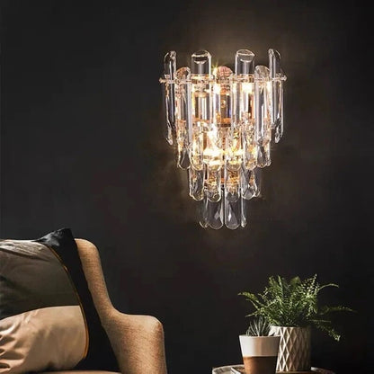 Odette Elsie Smoke Gray Crystal Wall Lamp