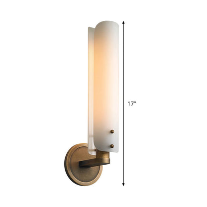 Émilie Brass Opal Tube Wall Light Sconce