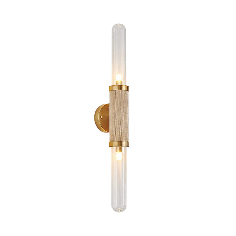 Clémence Contemporary 2-Head Tubular Wall Sconce Gold