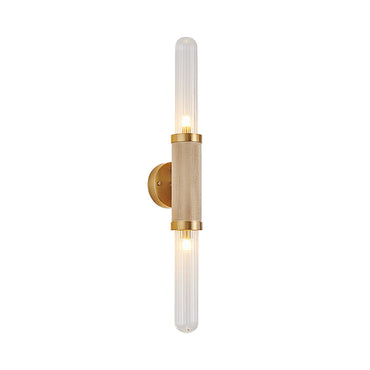 Clémence Contemporary 2-Head Tubular Wall Sconce Gold