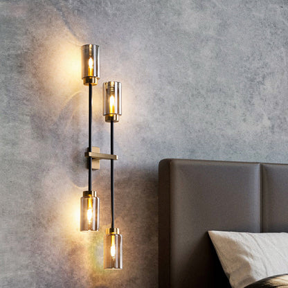 Mathilde Modernist Cylinder Sconce Light Glass Four Head LED Wall Lamp
