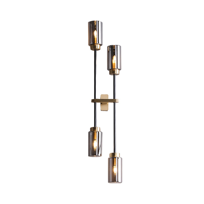 Mathilde Modernist Cylinder Sconce Light Glass Four Head LED Wall Lamp