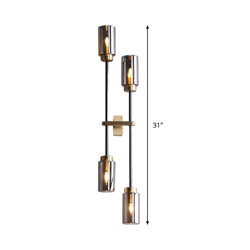Mathilde Modernist Cylinder Sconce Light Glass Four Head LED Wall Lamp