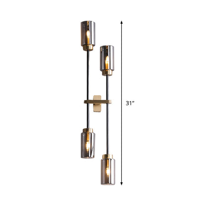 Mathilde Modernist Cylinder Sconce Light Glass Four Head LED Wall Lamp