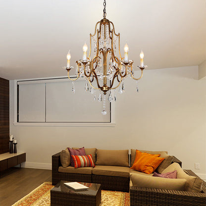 Hélène Crystal Antique Brass Chandelier