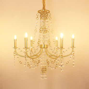 Amandine Gold Crystal Candelabra Chandelier Pendant Light