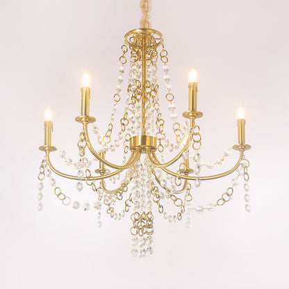 Amandine Gold Crystal Candelabra Chandelier Pendant Light