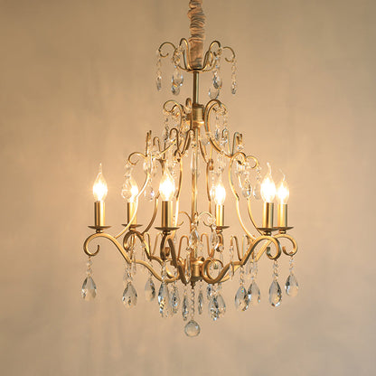 Lucienne Gold Curved Arm Crystal Chandelier Pendant Light