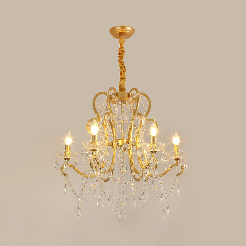 Océane Gold Crystal Candle Chandelier Pendant Light