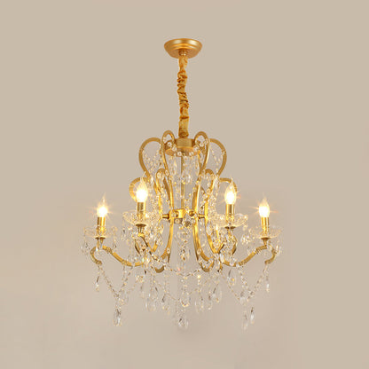 Océane Gold Crystal Candle Chandelier Pendant Light