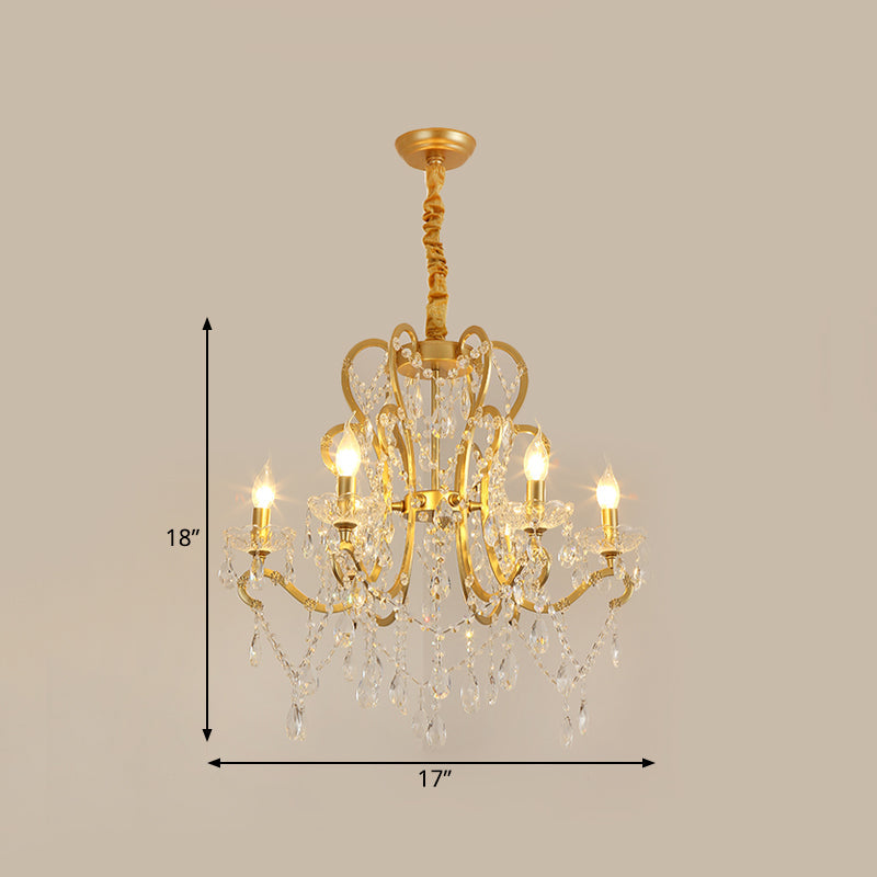 Océane Gold Crystal Candle Chandelier Pendant Light