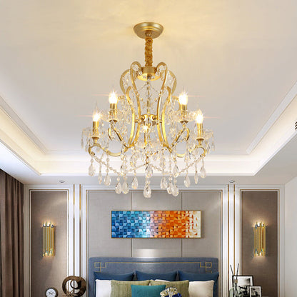 Océane Gold Crystal Candle Chandelier Pendant Light