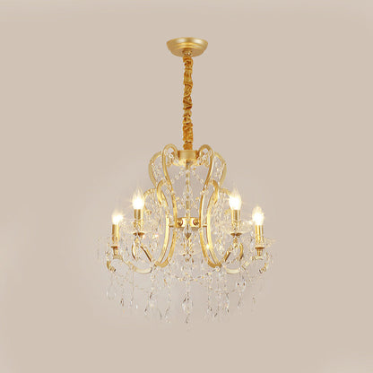 Océane Gold Crystal Candle Chandelier Pendant Light