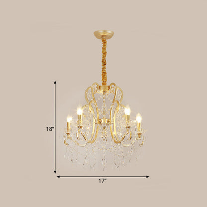 Océane Gold Crystal Candle Chandelier Pendant Light