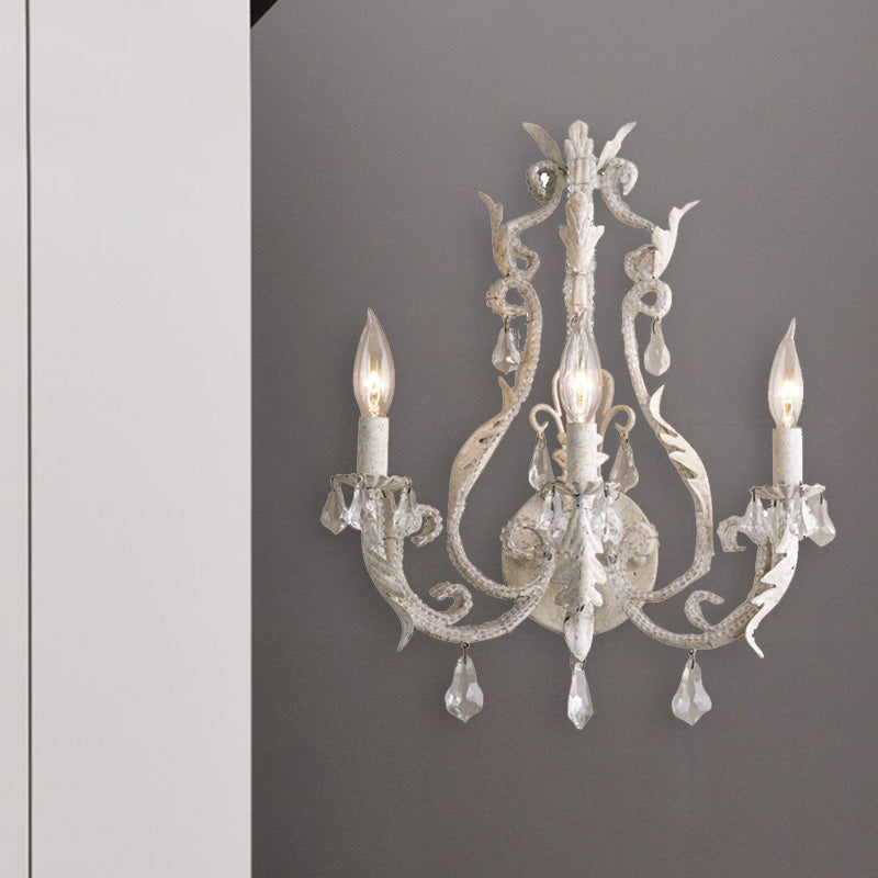 Élise Traditional Candlestick 3-Head Crystal Wall Sconce