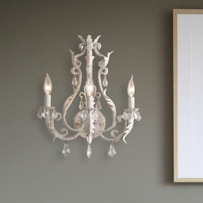 Élise Traditional Candlestick 3-Head Crystal Wall Sconce
