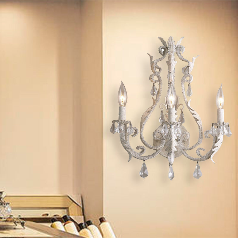 Élise Traditional Candlestick 3-Head Crystal Wall Sconce
